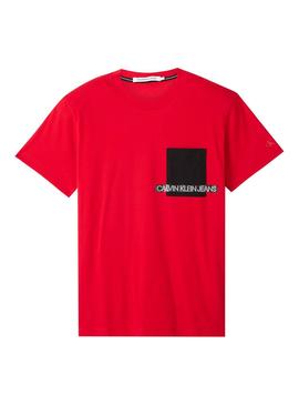 T-Shirt Calvin Klein Jeans Instit Rosso Uomo