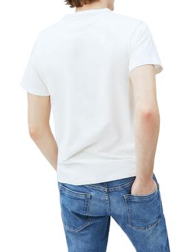 T-Shirt Pepe Jeans Cassetto Bianco per Uomo