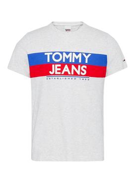 T-Shirt Tommy Jeans Contrast Bianco per Uomo