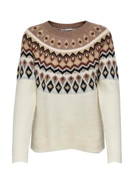 Pullover Only Beige Lamber per Donna