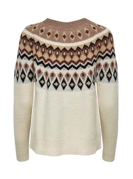 Pullover Only Beige Lamber per Donna