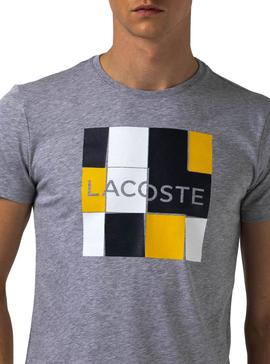 T-Shirt Lacoste Sport Cubo Grigio Uomo