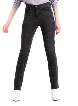 Jeans Levis 724 High Rise Straight Nero Donna