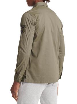 Camicia Superdry Military Patched Verde Uomo