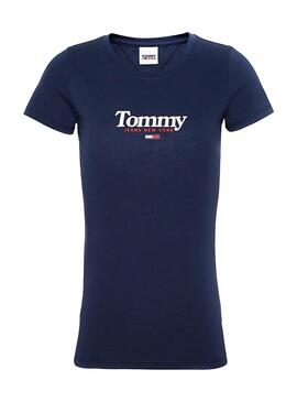 T-Shirt Tommy Jeans Essential Blu Navy per Donna