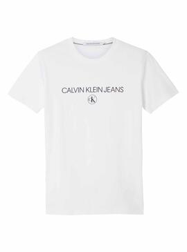 T-Shirt Calvin Klein Archive Bianco per Donna