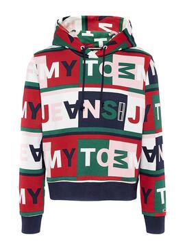 Felpa Tommy Jeans Hoodie Multicolor Donna