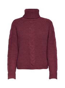 Pullover Only Margherita Bordeaux per Donna