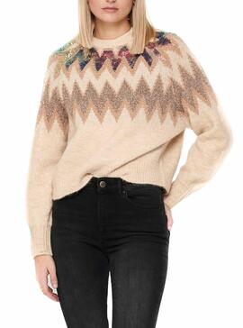 Pullover Only Mary Beige per Donna