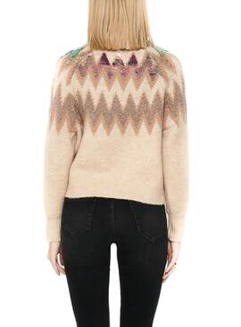 Pullover Only Mary Beige per Donna