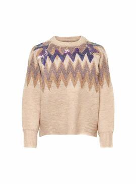 Pullover Only Mary Beige per Donna