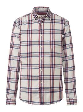 Camicia Hackett Ecru Plaid Bianco per Uomo