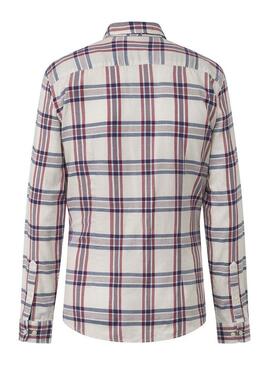 Camicia Hackett Ecru Plaid Bianco per Uomo