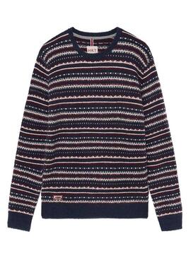 Pullover Hackett Fairisle Blu Navy per Uomo