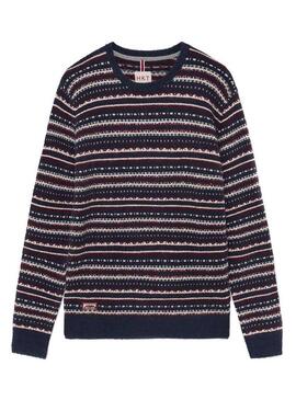 Pullover Hackett Fairisle Blu Navy per Uomo