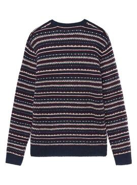 Pullover Hackett Fairisle Blu Navy per Uomo