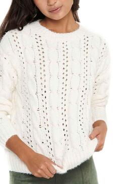 Pullover Only Chanet Bianco per Donna