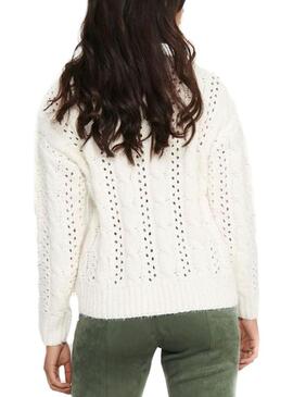 Pullover Only Chanet Bianco per Donna