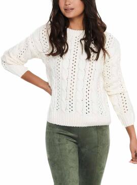 Pullover Only Chanet Bianco per Donna