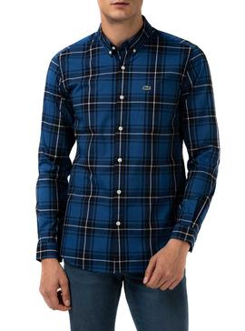 Camicia Lacoste Popelin Blu per Uomo