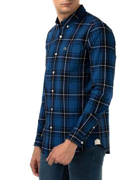 Camicia Lacoste Popelin Blu per Uomo