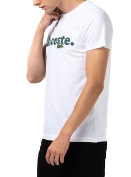 T-Shirt Lacoste Italic Bianco per Uomo