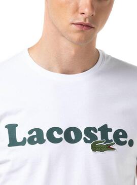 T-Shirt Lacoste Italic Bianco per Uomo