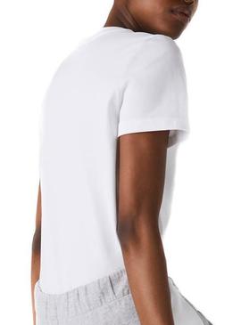 T-Shirt Lacoste Sport Block Croc Bianco Donna