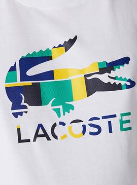 T-Shirt Lacoste Sport Block Croc Bianco Donna