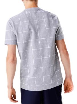 T-Shirt Lacoste Sport Grafic Grigio per Uomo