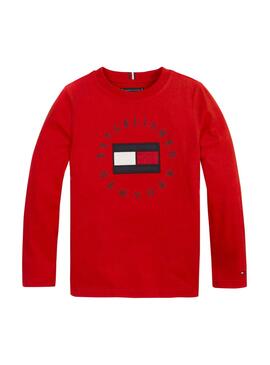T-Shirt Tommy Hilfiger Heritage Rosso per Bambino