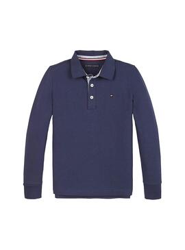 Polo Tommy Hilfiger Flag Color Block Blu Navy Bambino