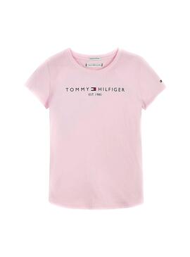 T-Shirt Tommy Hilfiger Essential Rosa per Bambina