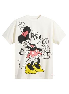 T-Shirt Levis x Disney Bianco Minnie per Donna