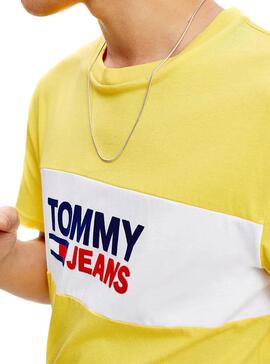 T-Shirt Cinturino Tommy Jeans Giallo Uomo