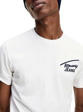T-Shirt Tommy Jeans elasticizzato Bianco per Uomo
