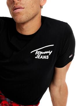 T-Shirt Tommy Jeans elasticizzato Nero per Uomo