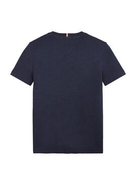 T-Shirt Tommy Hilfiger Global Blu Navy per Bambino