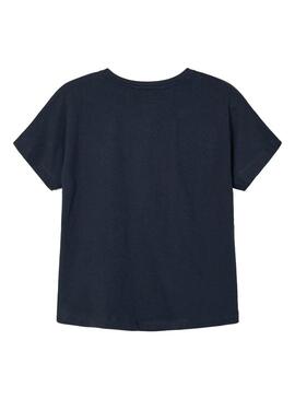 T-Shirt Name It Tixy Blu Navy per Bambina
