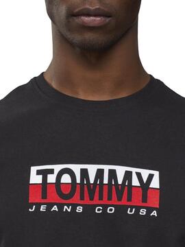 T-Shirt Tommy Jeans Contrast Nero per Uomo