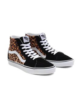 Sneaker Vans Sk8-Hi Leopard Nero per Donna