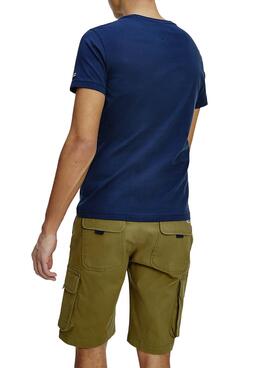 T-Shirt Tommy Jeans Center Chest Blu Navy Uomo