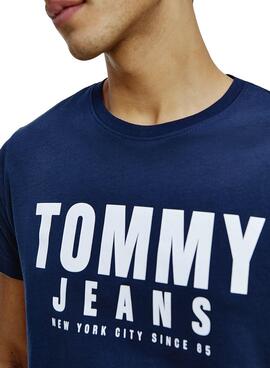 T-Shirt Tommy Jeans Center Chest Blu Navy Uomo