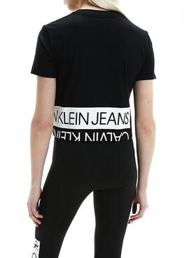 T-Shirt Calvin Klein Mirrored Nero per Donna