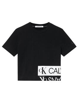 T-Shirt Calvin Klein Mirrored Nero per Donna