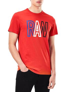 T-Shirt G-Star Raw Compact Rosso per Uomo