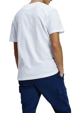 T-Shirt Tommy Jeans Linear Logo Bianco Uomo