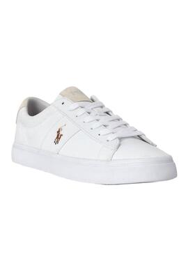 Sneaker Polo Ralph Lauren Tela Bianco Uomo