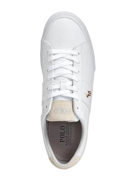 Sneaker Polo Ralph Lauren Tela Bianco Uomo