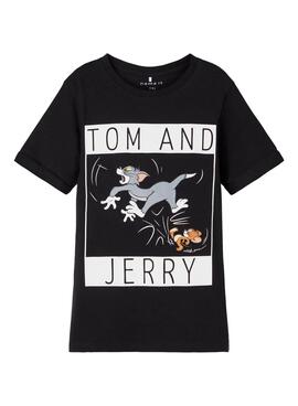 T-Shirt Name It Tom y Jerry Nero per Bambino